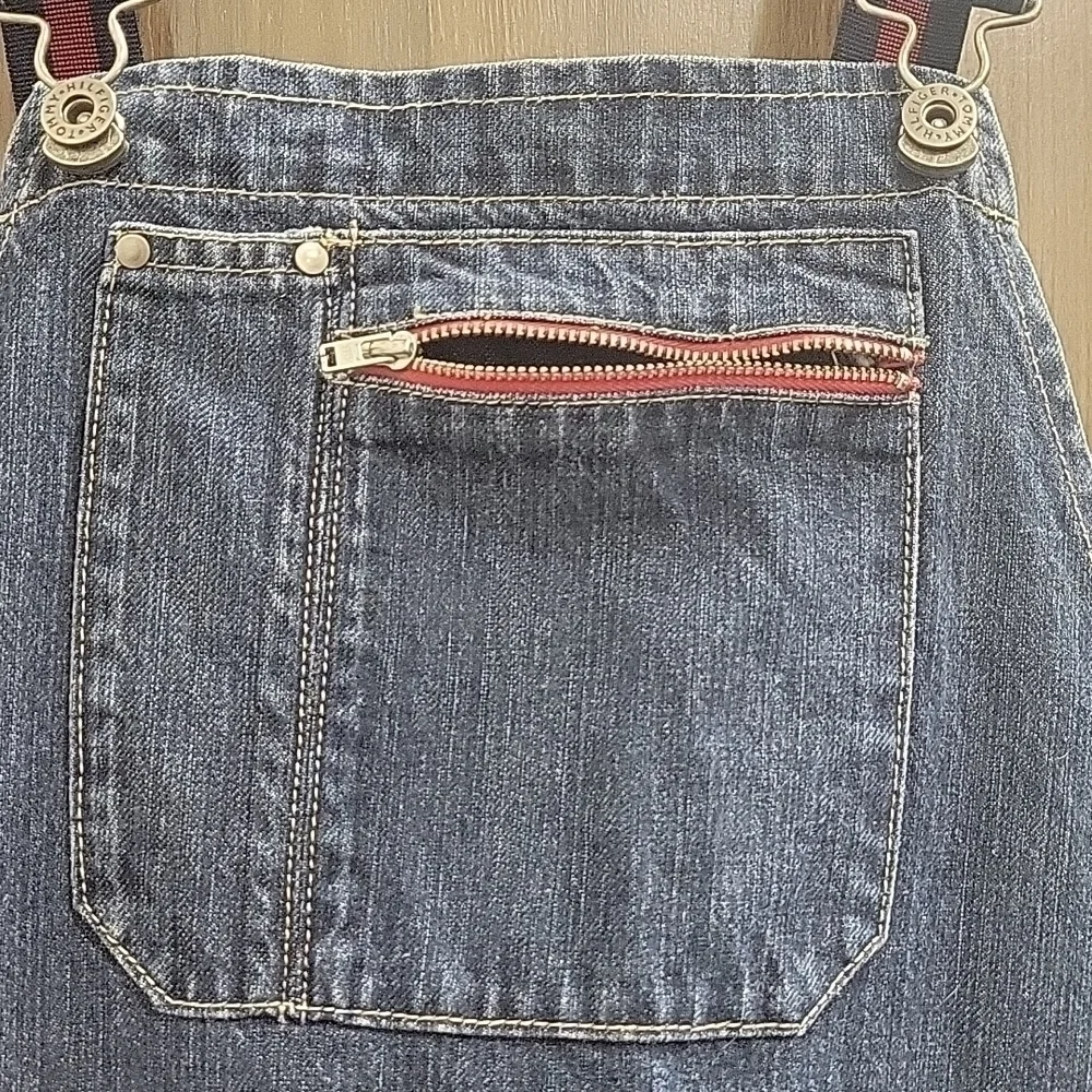Tommy Hilfiger-Vintage 90s Denim Jean Skirt overalls-Size 8 - Picture 5 of 17